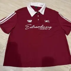 SHEIN ポロシャツ 半袖 バーガンディ Sサイズ