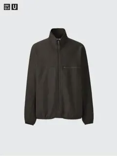 ユニクロU ブラッシュドジャージーブルゾン L ダークブラウン 中古品