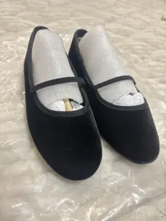 ベルベットバレエシューズ(黒)