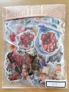 43.コラージュ素材　マステ　シール　300枚 大量　まとめ売り