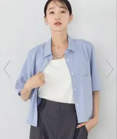 COMME CA ISM ライトブルー 半袖シャツ