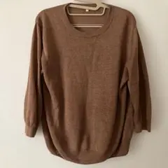 無印良品　ブラウン 長袖　リネン　トップス　麻　七分袖　Lサイズ　muji