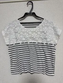 earth 花柄レース半袖Tシャツ フリーサイズ