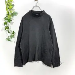 UNIQLO ハイネック 長袖カットソー ダークグレー XLサイズ シンプル