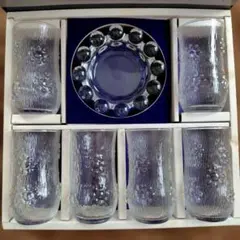 【昭和レトロ】ADERIA GLASS タンブラー6個 灰皿1個の ギフトセット