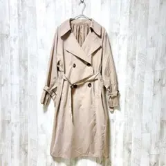 レカ　トレンチコート　スプリングコート　ロング丈　M ベージュ　上品　春