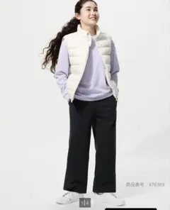 ユニクロ　ボアスウェットワイドパンツ　160 黒