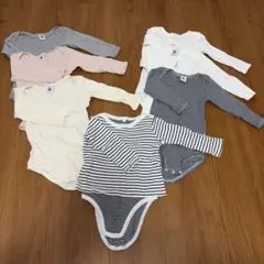 プチバトー　長袖ロンパース　7枚セット　~18m/81cm コットン100%
