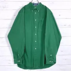 初売り《希少》90sトミーヒルフィガー☆BDシャツ☆ロゴ刺繍☆旧タグ☆太アーム