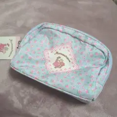 マロンクリーム　ブルーの花柄ポーチ　サンリオ