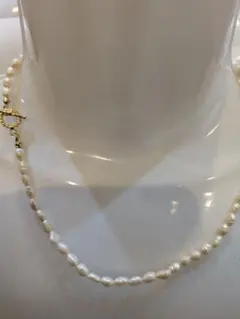 淡水パール、ネックレス マンデル付き、 ホワイト