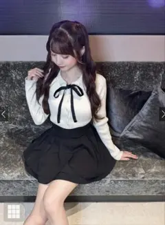 GRL フリルカラーリボンリブニットカーディガン[an1804] グレイル