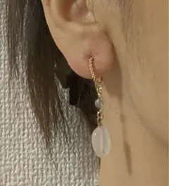 3月の誕生石！アクアマリンとアパタイトのピアスチャーム／チャーム／アガット好きに