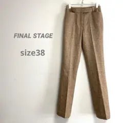 ファイルステージ レディース センタープレス ストレートフレアパンツ ベージュ