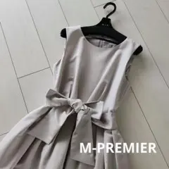 【M-PREMIER】 リボン付き ノースリーブワンピース )上質なワンピース