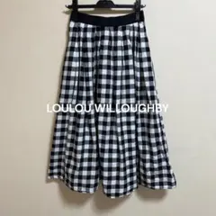美品 完売品 LOULOU WILLOUGHBY ギンガムランダムタックスカートのサムネイル