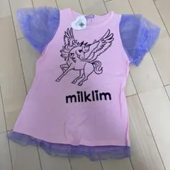 milklim ミルクリーム　ユニコーンプリントTシャツ　ピンクのサムネイル