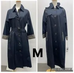 新品64430 アクアスキュータム 　Mサイズ ネイ―ビ紺レインコート　収納袋付