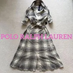 【新品タグ付】ポロラルフローレン チェック柄 ロングシャツワンピース