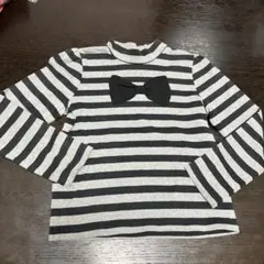 エニィファム ボーダー×リボン トレーナー　ロンティー