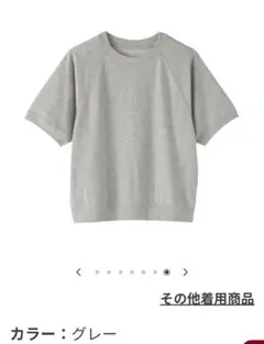 新品未使用！無印良品　クルーネック半袖Tシャツ　レディースLサイズ グレーのサムネイル