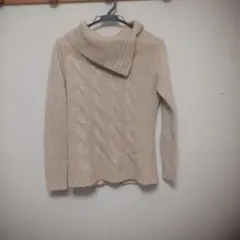 オフタートル 長袖ニット ベージュ ラメ入り◇ピンキー&ダイアン