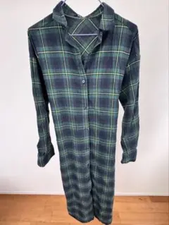 (新品未使用) one way チェック柄長袖シャツワンピース