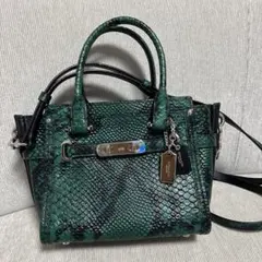 coach スネーク柄型押し 2wayミニバッグ