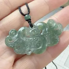 R1-0445天然本翡翠《本物保証》「鳳凰」ペンダント 一品一図 ネックレス