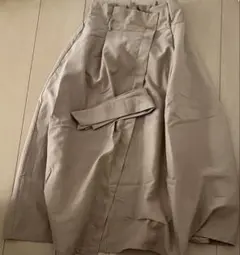 earth music & ecologyベージュリボンつきフレアースカート