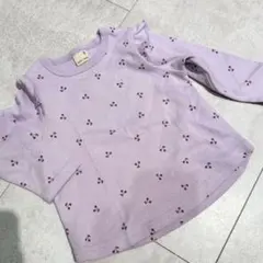 petit main プティマイン　紫色 チェリー柄 長袖カットソー 90cm