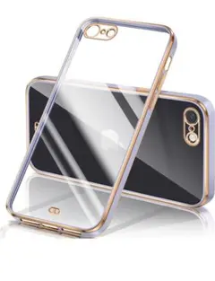 iPhoneケース(SE3/SE2/ 8/7)紫・クリア