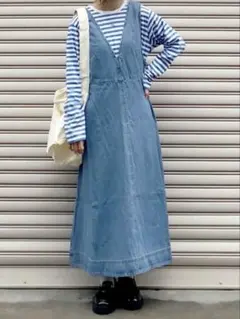 【古着】前後2wayデニムジャンパースカート