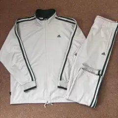 セットアップ　adidas ジャージ　刺繍ロゴ　白　クリーム〈176〉