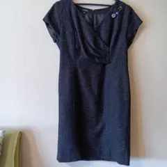 TALBOTS ドレープネック フレンチ袖ワンピース