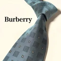 【美品】 Burberry バーバリー ブルー系 小紋柄 ネクタイのサムネイル
