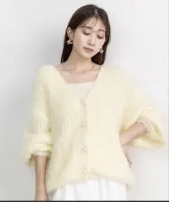 RANDA/シャギーニットカーディガン