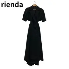 リエンダ　rienda ブラック シャツワンピース 半袖 ロング　Mサイズ