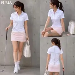 【新品】PUMA 半袖ポロシャツ ホワイト レディースのサムネイル
