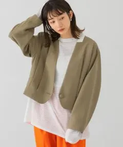 KBF カルゼ風ノーカラージャケットのサムネイル
