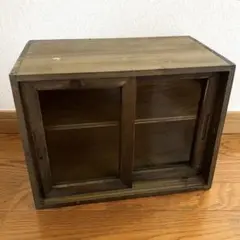 ガラス引き戸棚 新品・未使用 引き戸収納ボックス アンティーク