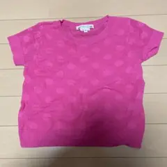 ボンポワン　ピンク ドット柄 ニットTシャツ 6のサムネイル