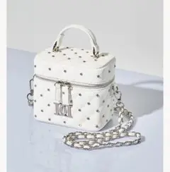 ダーリッチ キルティングビジュースクエアミニバッグ ホワイト