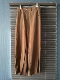 ブラウン ワイドパンツ サイズL