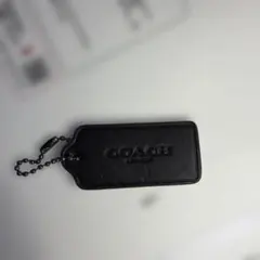 COACH】オールドコーチ 革タグ レザー バッグチャーム キーホルダー 黒