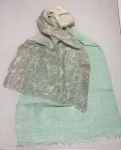 アンタイトル　ペイズリー柄ストール ミントグリーン
