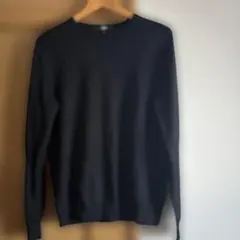 ユニクロ　メリノウール ブラック クルーネック セーター XL