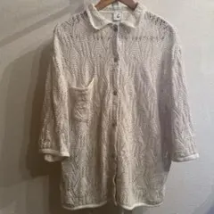 6(ROKU)ロク SUKASHI KNIT SHIRT クロシェ カーディガンのサムネイル