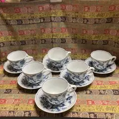煎茶茶碗 煎茶 茶碗 染め付け 和峰 茶道具 湯呑み 6つ 美品 - メルカリ