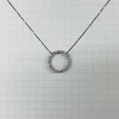 サークルリース ダイヤモンドネックレス K18 WG - メルカリ